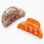 Pinces &agrave; cheveux orange et couleur rouille effet marbr&eacute; - Lot de 2,