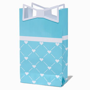 Hearts &amp; Bows Turquoise Small Gift Bag,