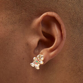 Gingerbread Cookie Glittery Stud Earrings,