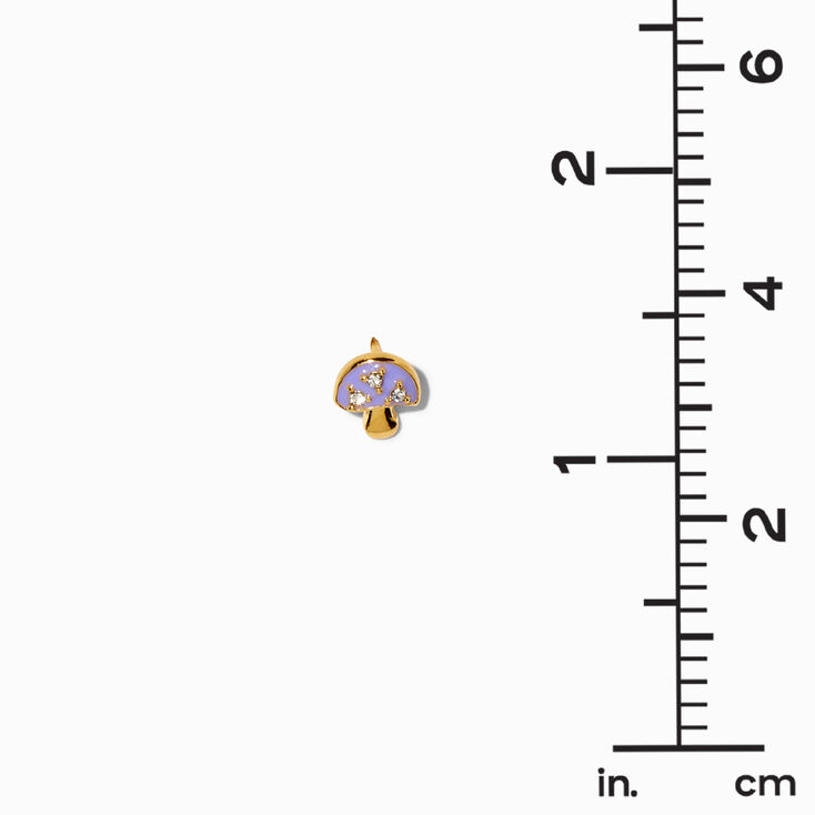 18K Gold Plated Lavender Mushroom Stud Earrings,