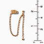 Gold 2&quot; Rhinestone Ball Ear Cuff Drop Earrings,