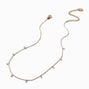 Gold-tone Stainless Steel Cubic Zirconia Confetti Chain Necklace,