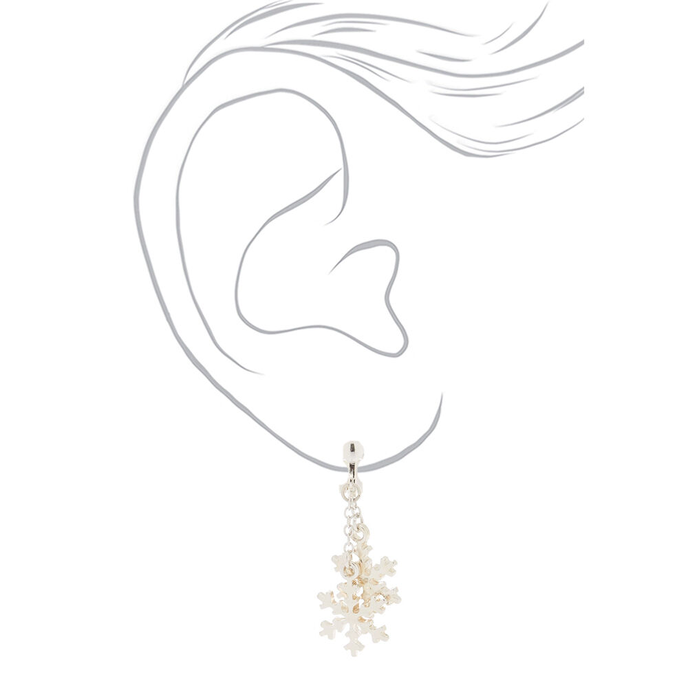 Snowflake clip cheap on earrings