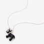 Black French Bulldog Silver Pendant Necklace,