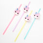 Pastel Rainbow Plastic Bunny Straws - 4 Pack,