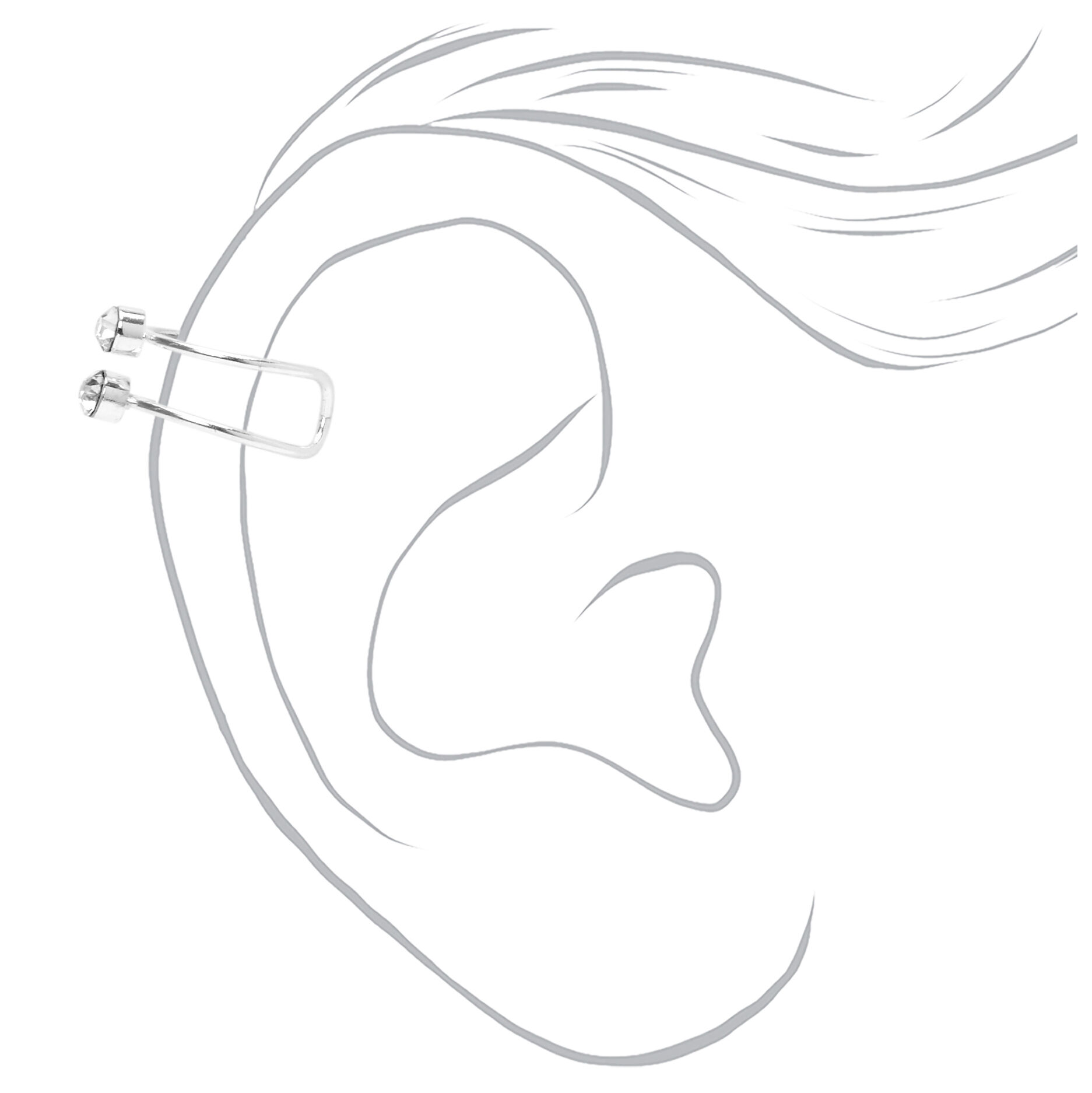 Silver Cuff Earrings - 5 Pack,