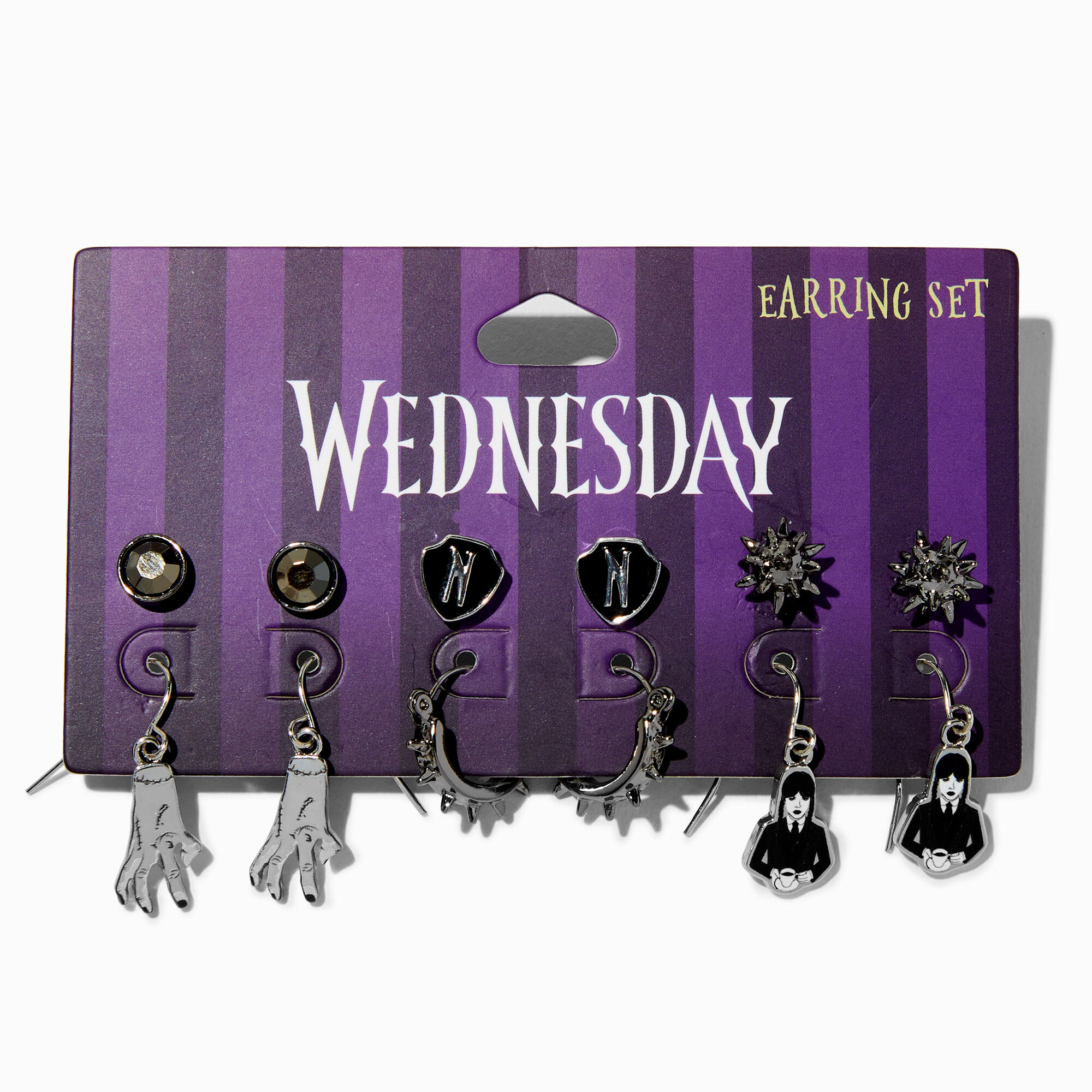 Wednesday Silver Mixed Earring Set 6 Pack Claire s US