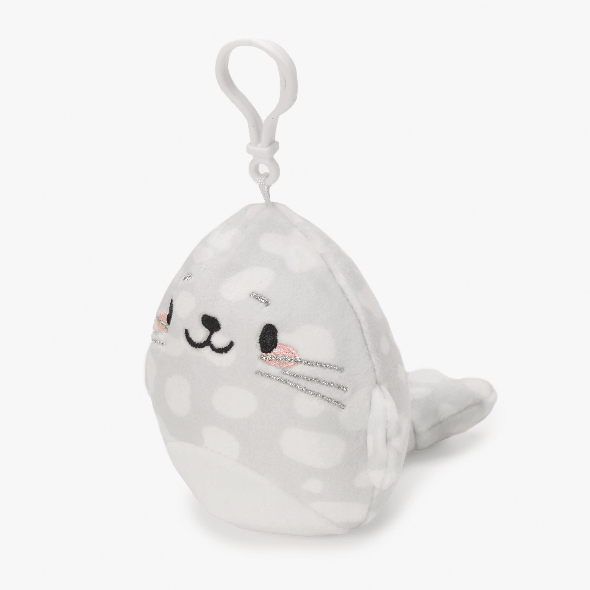 Squishmallows 3.5 Claire s Exclusive Spotted Seal Plush Toy Bag Clip Claire s US