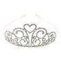 Claire&#39;s Club Crystal Heart Swirl Tiara - Silver,