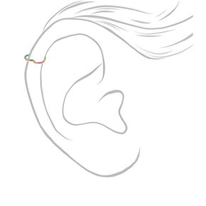 Mixed Metal Titanium 16G Anodized Heart Cartilage Hoop Earrings - 3 Pack,