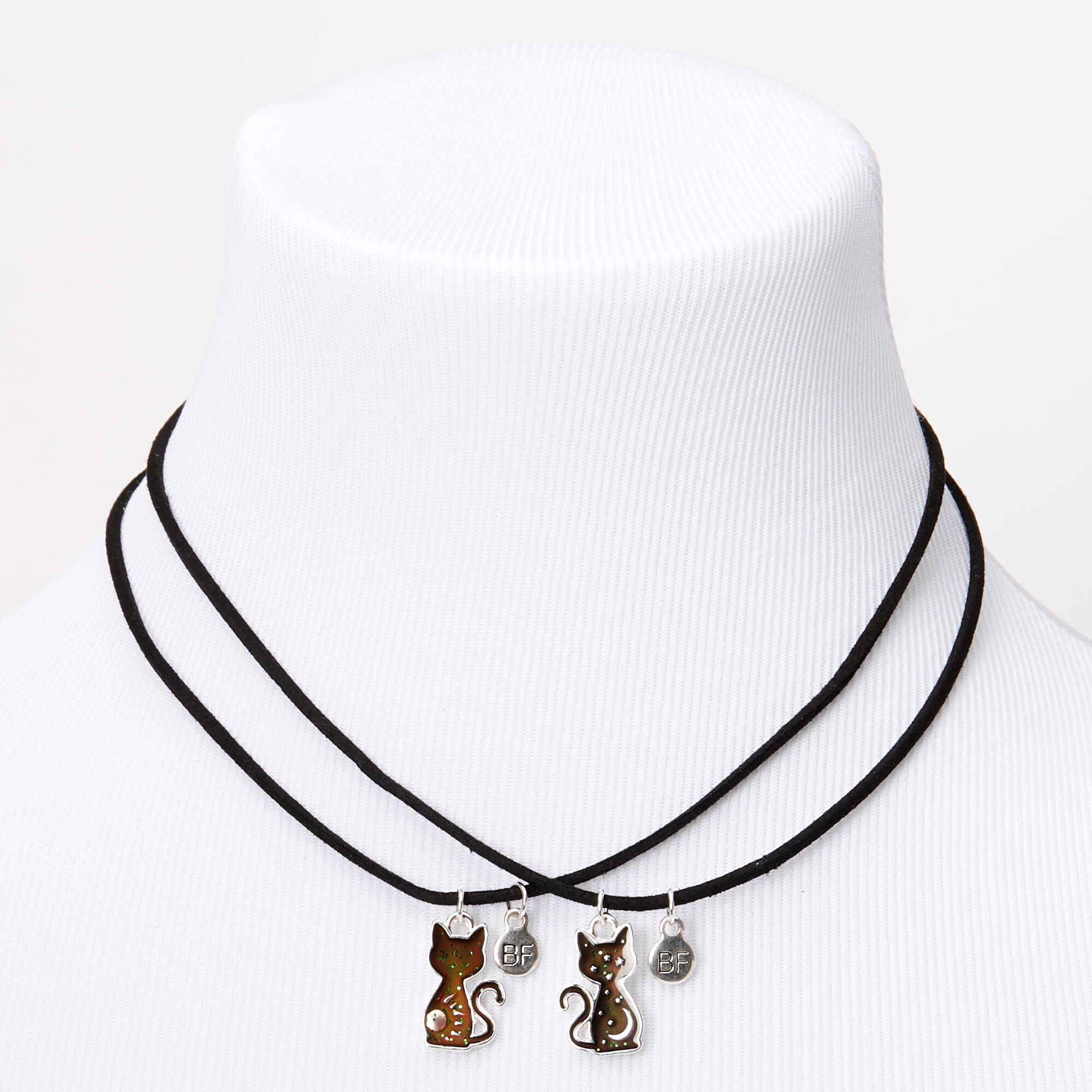 Best Friends Mood Cat Pendant Cord Necklaces 2 Pack Claire S Us