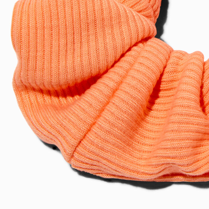 Ribbed Peach Hair Scrunchie,