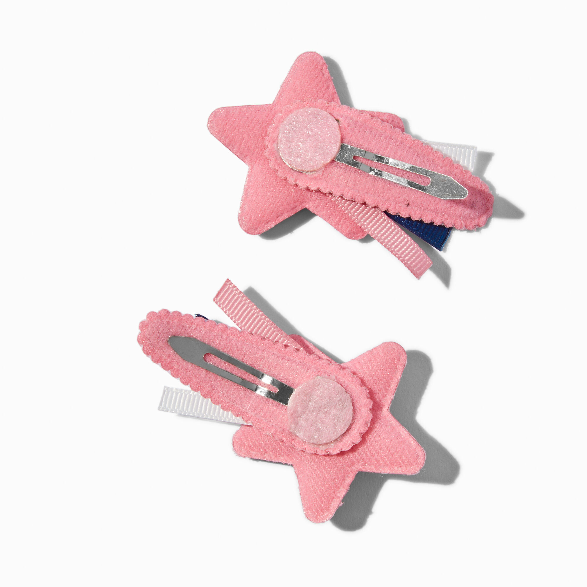 Claire's Club Starry Fabric Snap Hair Clips - 2 Pack,