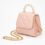 Quilted Crossbody Pearl Handle Bag - Pink,