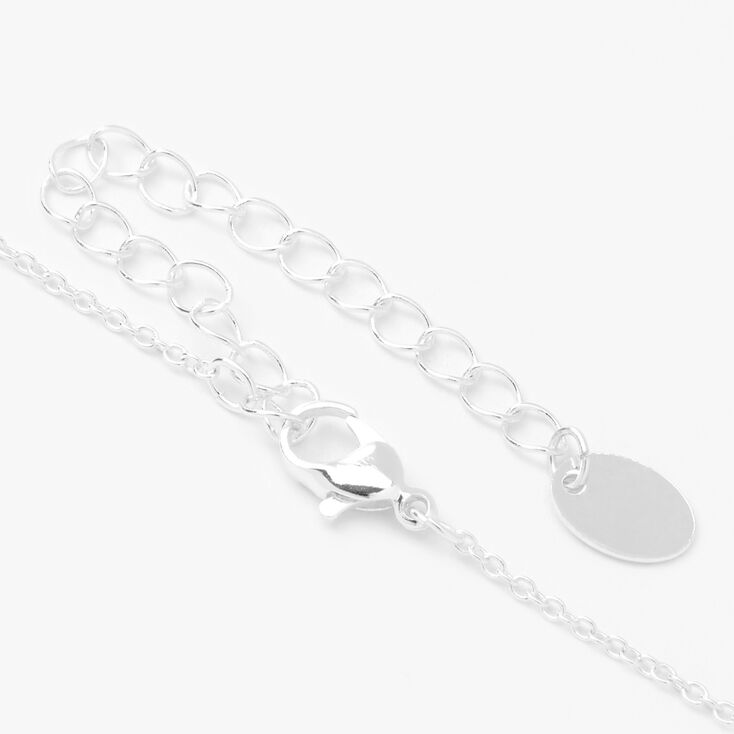 Glitter Ombre Heart Locket Necklace - Silver,