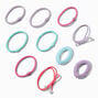 Pastel Mixed Bead &amp; Spiral Hair Ties - 10 Pack,