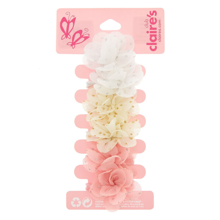 6&nbsp;&eacute;lastiques &agrave; cheveux en mousseline &agrave; fleurs pour enfants,