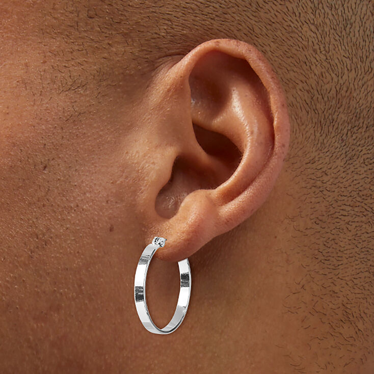 Silver-tone 20mm Hoops,
