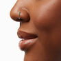 18G Silver-tone Titanium Crystal Clicker Nose Hoop,