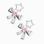 Silver-tone Bow, Pink Heart &amp; Star Drop  Earrings,