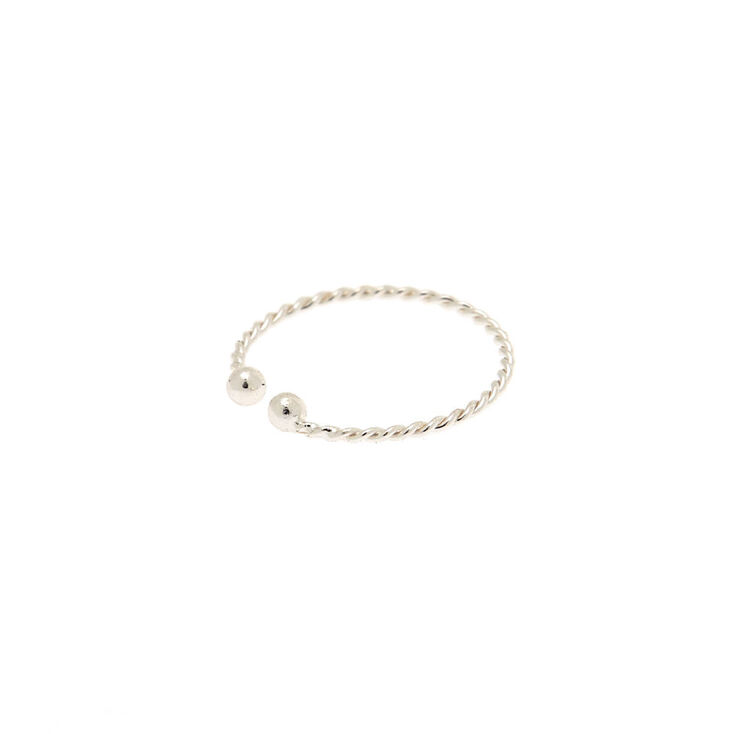 Silver-tone Stainless Steel Braided Faux Nose Ring,