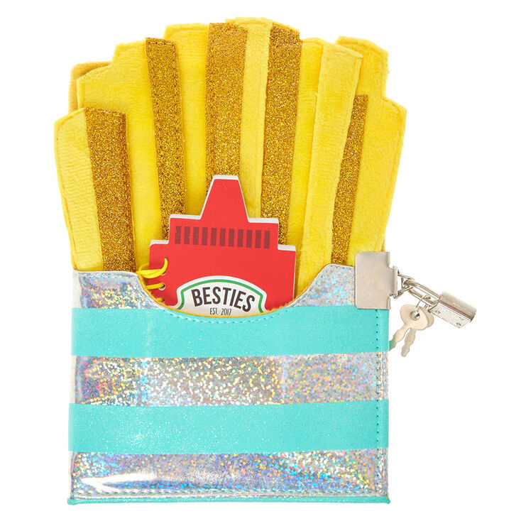 Retro Holographic Fries Lock Diary,