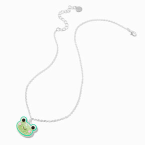 Collier &agrave; pendentif shaker grenouille vert,