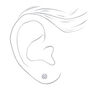 Stainless Steel 5mm Cubic Zirconia Studs Ear Piercing Kit with Ear Care Solution,