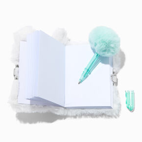 Claire&#39;s Club Glitter Star Unicorn Furry Mini Lock Diary,