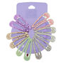 Pastel Pearl Glitter Hair Snap Clips - 12 Pack,