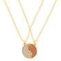 Gold Best Friends Yin Yang Glitter Pendant Necklaces - 2 Pack,