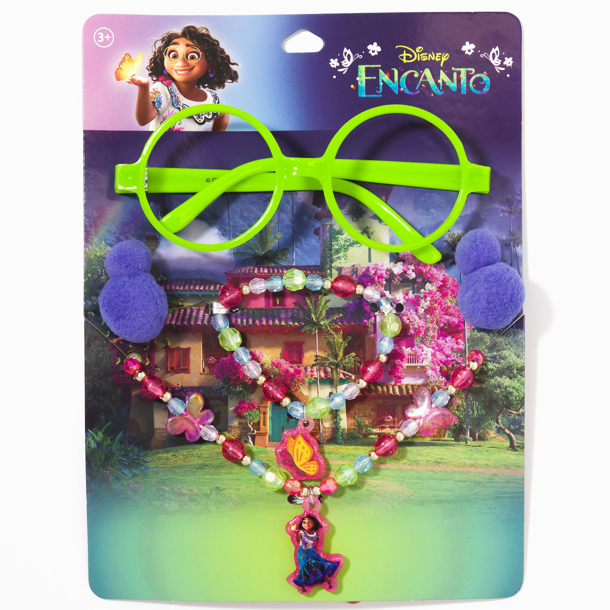 View Claires Disney Encanto Mirabel Dress Up Glasses Jewelry Set 4 Pack Green information
