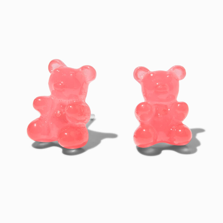 Red Gummy Bears&reg; Sterling Silver Post Stud Earrings,