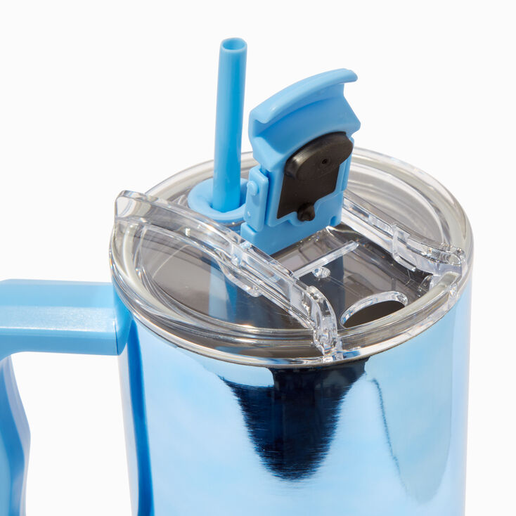 Blue Chrome Stainless Steel Handled Tumbler,
