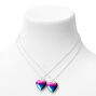 Best Friends Rainbow Ombre Striped Heart Pendant Necklaces - 2 Pack,