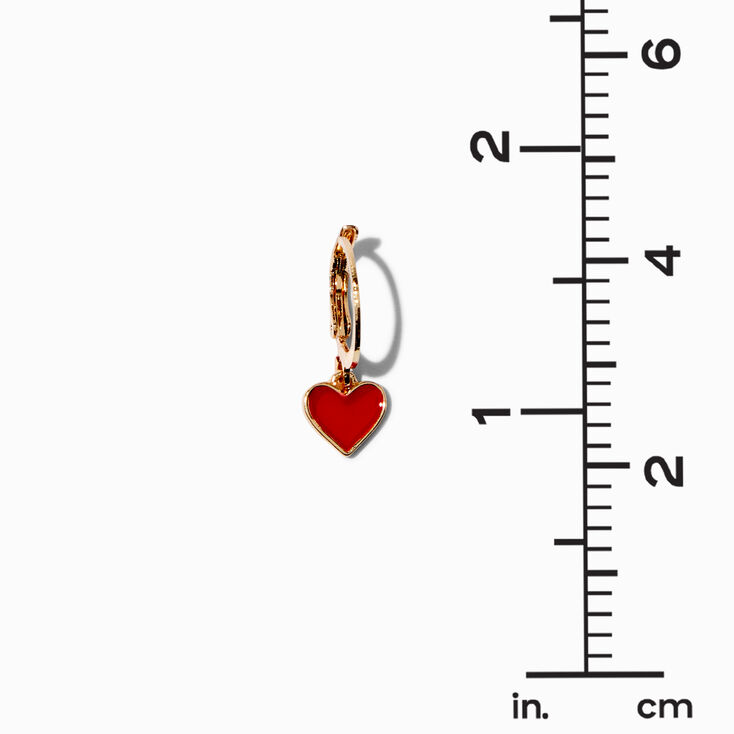 Red Heart &amp; Gemstone Mixed Earring Stackables Set - 3 Pack,