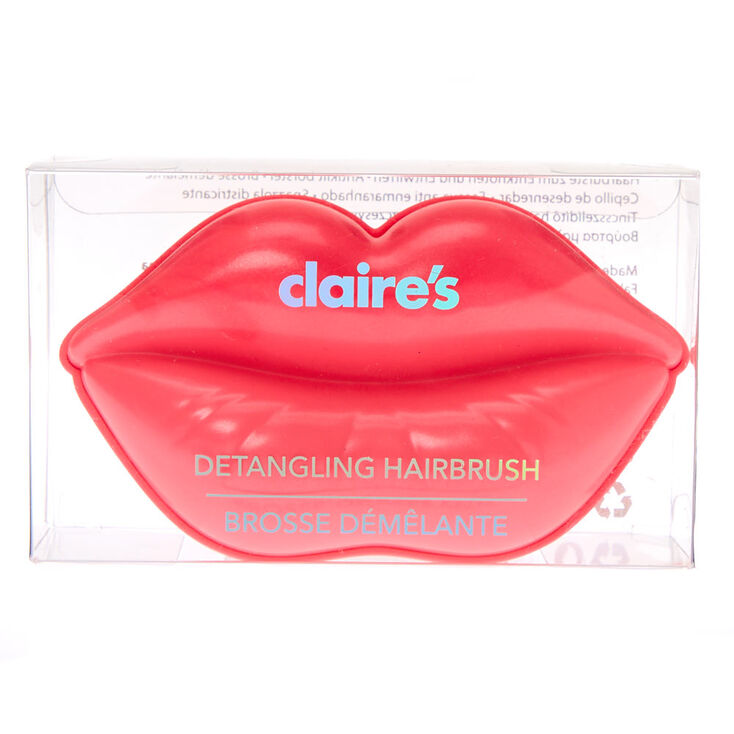 Claire's Brosse à cheveux démêlante lèvres - Rose