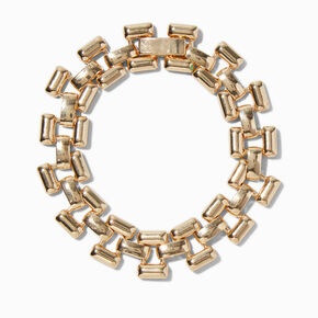 Bracelet cha&icirc;ne fa&ccedil;on bracelet de montre couleur dor&eacute;e,