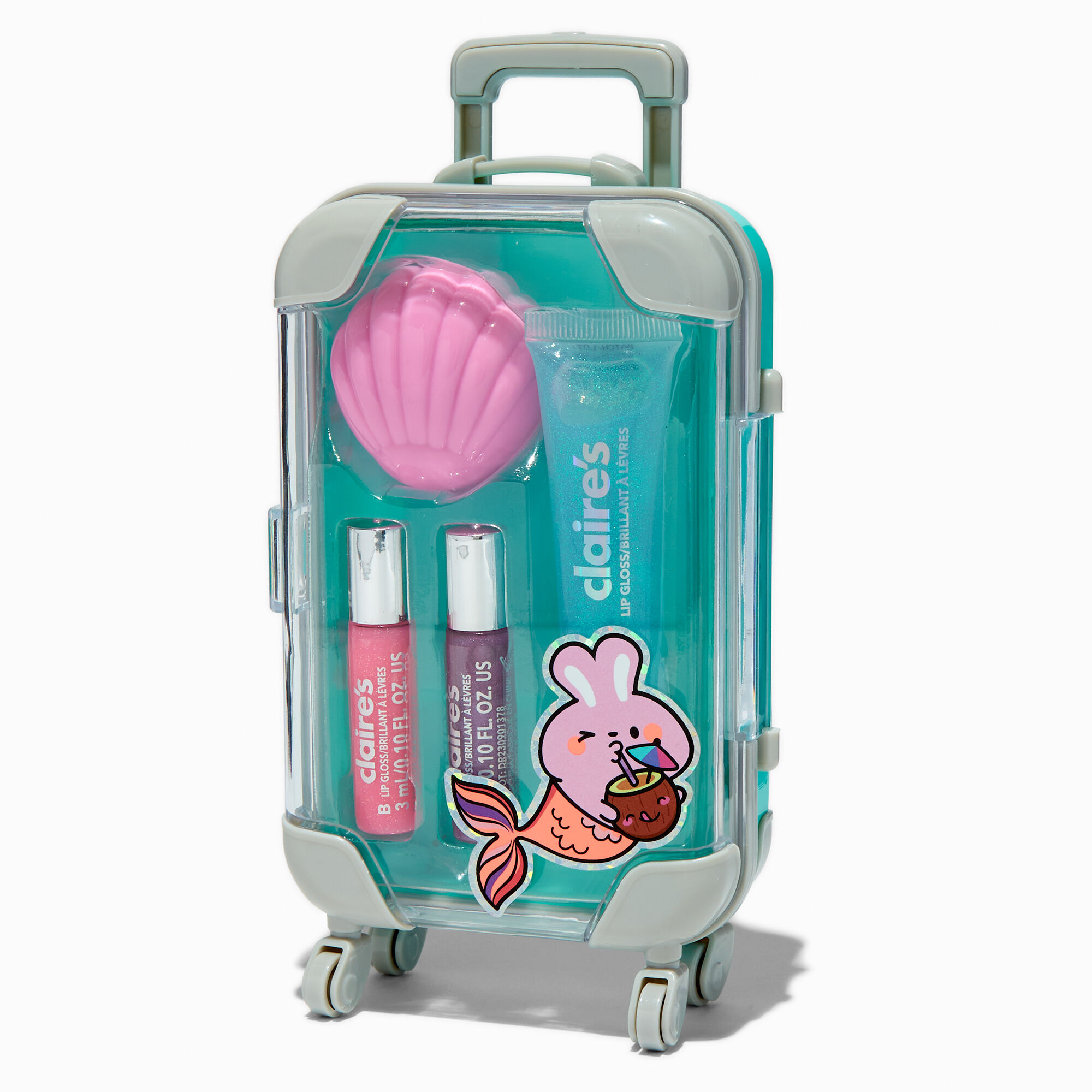 View Claires Mermaid Critter Luggage Lip Gloss Set information