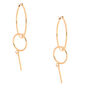 Gold 30MM Bar Double Hoop Earrings,