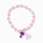 Purple Mushroom &amp; Tassel Beaded Stretch Bracelet,