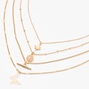 Gold Filigree Butterfly Multi Strand Necklace,