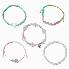 T H E M E x Claire&#39;s &#39;&#39;Happy&#39;&#39; Beaded Bracelet Set - 5 Pack,