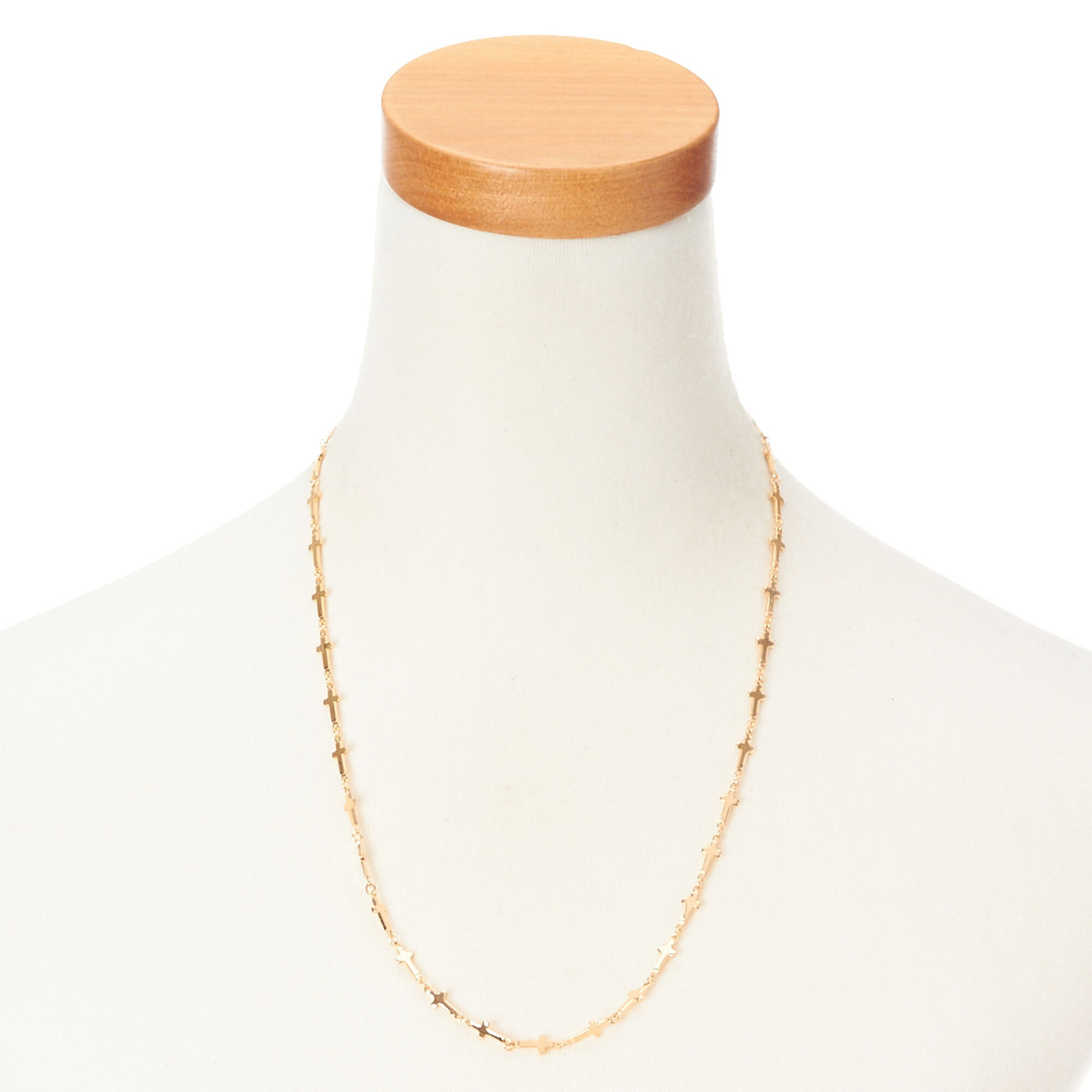 Gold multi cross necklace