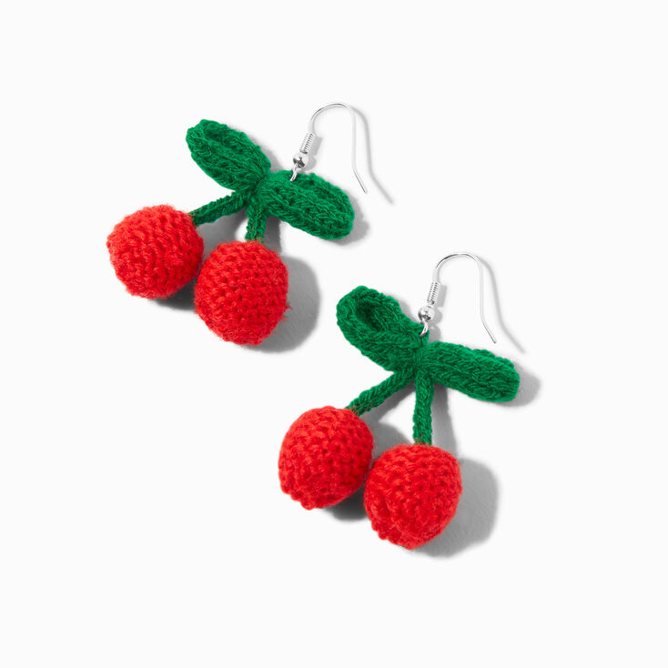 Crochet Cherries 1.5" Drop Earrings