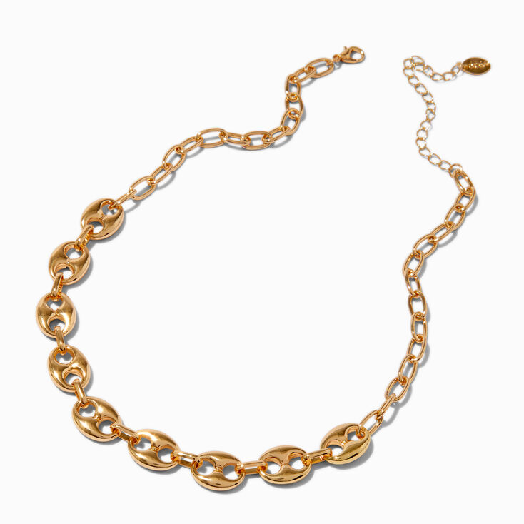 Gold-tone Pop Tab Chain Necklace,