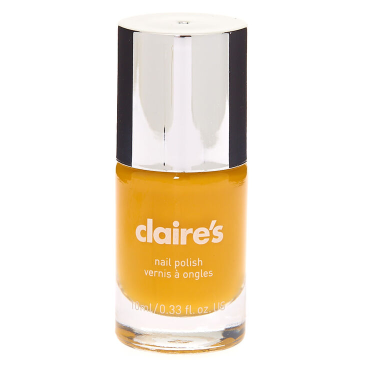Vernis &agrave; ongles uni jaune moutarde,