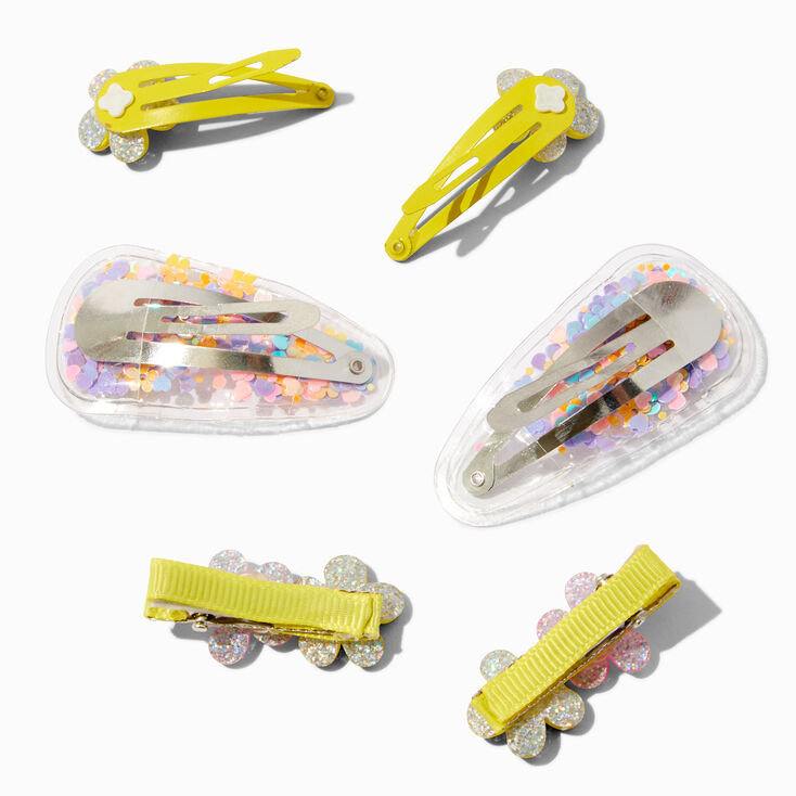 Claire&#39;s Club Tulip &amp; Daisy Shaker Snap Hair Clips - 6 Pack,