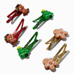 Christmas Icons Glitter Snap Hair Clips,