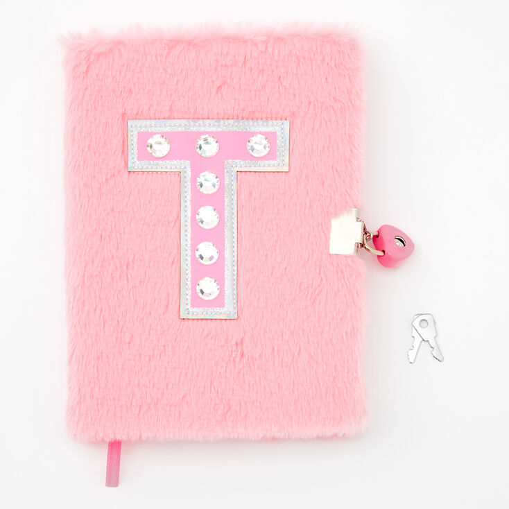 Giant Initial Furry Lock Diary - T,